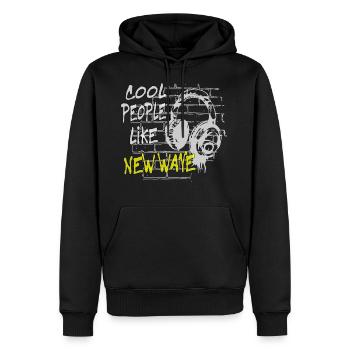 cool People like New Wave - Männer Premium Bio Hoodie - Schwarz - Vorne - Nico (187cm)