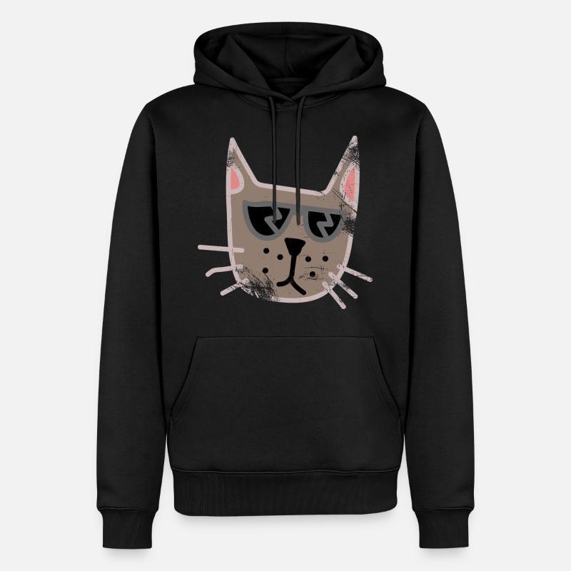 Katze cool süß Geschenk - Männer Premium Bio Hoodie - Schwarz