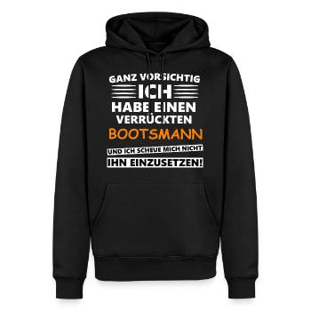 Spruch Bootsmann Geschenk - Männer Premium Bio Hoodie - Schwarz - Vorne - Nico (187cm)