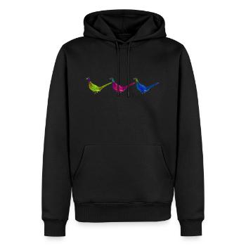 faisan couleurs oiseau néon art - Sweat à capuche Premium bio Homme - noir - Devant - Nico (187cm)