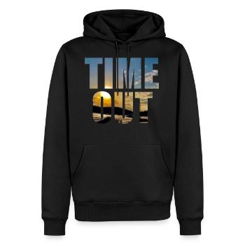 Time out time out - Men’s Premium Organic Hoodie - black - Front - Nico (187cm)