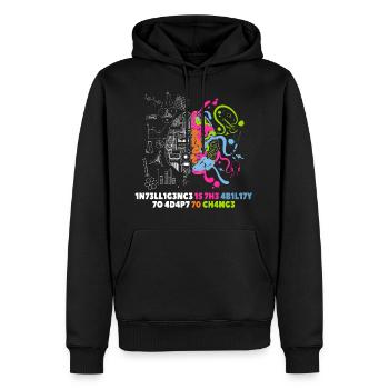 Quote intelligence brain nerd geek Stephen Hawking - Men’s Premium Organic Hoodie - black - Front - Nico (187cm)