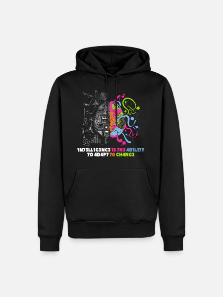 Quote intelligence brain nerd geek Stephen Hawking - Men’s Premium Organic Hoodie - black