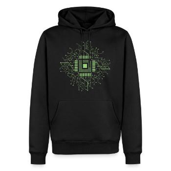 Microcontroller electronics - Men’s Premium Organic Hoodie - black - Front - Nico (187cm)