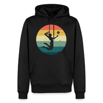 Beach volleyball retro - Men’s Premium Organic Hoodie - black - Front - Nico (187cm)
