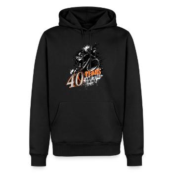 Mountainbiker - 40. Geburtstag - Männer Premium Bio Hoodie - Schwarz - Vorne - Nico (187cm)