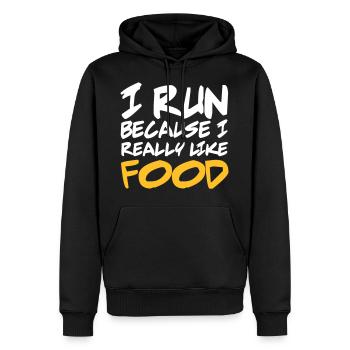 Run - Sweat à capuche Premium bio Homme - noir - Devant - Nico (187cm)