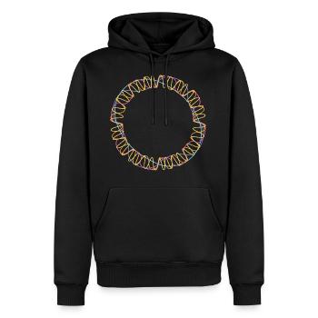 String Theory Science - Men’s Premium Organic Hoodie - black - Front - Nico (187cm)