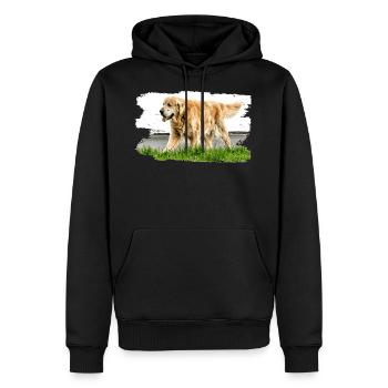 Golden Retriever a un tempérament affligé - Sweat à capuche Premium bio Homme - noir - Devant - Nico (187cm)