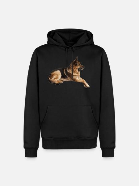 Der Schäferhund ist nicht nur Wachhund - Männer Premium Bio Hoodie - Schwarz