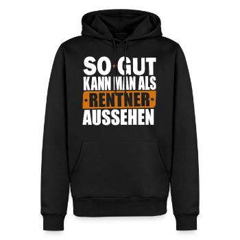Rente So gut kann man als Rentner aussehen Spruch - Männer Premium Bio Hoodie - Schwarz - Vorne - Nico (187cm)