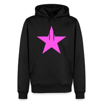 Stern rosa, pink star - Männer Premium Bio Hoodie - Schwarz - Vorne - Nico (187cm)