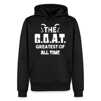 The Goat Greatest of all time Champion Geschenk - Männer Premium Bio Hoodie - Schwarz - Vorne - Nico (187cm)