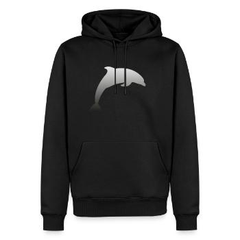 Delfin - Männer Premium Bio Hoodie - Schwarz - Vorne - Nico (187cm)