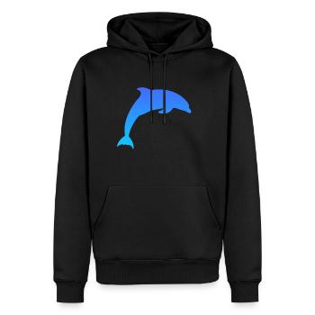 Delfin Dolphin - Männer Premium Bio Hoodie - Schwarz - Vorne - Nico (187cm)
