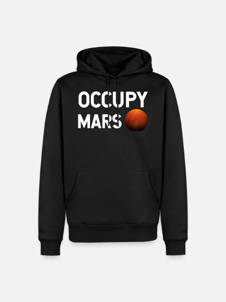 Occupy Mars Planet - Männer Premium Bio Hoodie - Schwarz