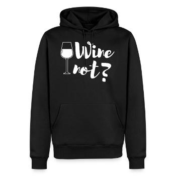 Wine not - Sweat à capuche Premium bio Homme - noir - Devant - Nico (187cm)