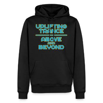 Uplifting Trance | Above and Beyond | Blue Yellow - Men’s Premium Organic Hoodie - black - Front - Nico (187cm)