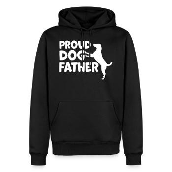proud dog father - Sweat à capuche Premium bio Homme - noir - Devant - Nico (187cm)