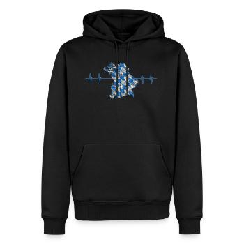 Bavaria Heartbeat Bayern Herzschlag - Männer Premium Bio Hoodie - Schwarz - Vorne - Nico (187cm)