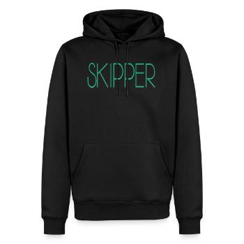 Skipper - Männer Premium Bio Hoodie - Schwarz - Vorne - Nico (187cm)