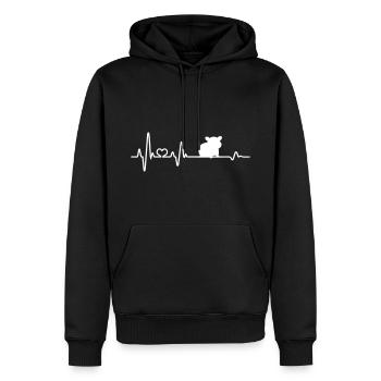 Hamster Heartbeat Pulse ECG Rongeur Pet - Sweat à capuche Premium bio Homme - noir - Devant - Nico (187cm)