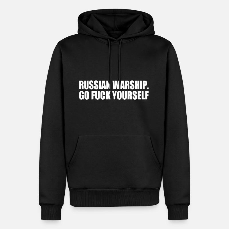 russian warship go f yourself - Männer Premium Bio Hoodie - Schwarz