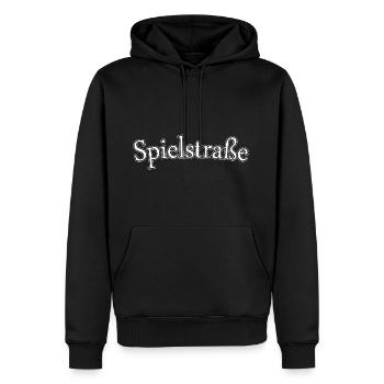 Spielstraße - Männer Premium Bio Hoodie - Schwarz - Vorne - Nico (187cm)