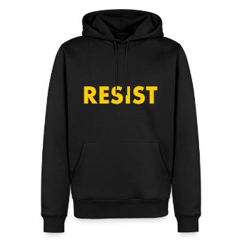Resist - Männer Premium Bio Hoodie - Schwarz - Vorne - Nico (187cm)