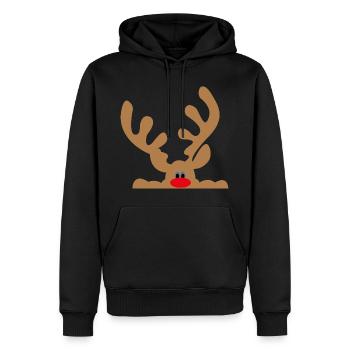elch - Männer Premium Bio Hoodie - Schwarz - Vorne - Nico (187cm)