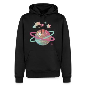 magischer Planet - Männer Premium Bio Hoodie - Schwarz - Vorne - Nico (187cm)