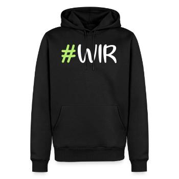 Valentinstag - #WIR - Männer Premium Bio Hoodie - Schwarz - Vorne - Nico (187cm)