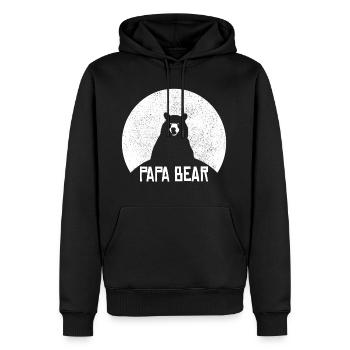 Bester Papa Vintage Bär Retro Vatertag Geschenk⁠ - Männer Premium Bio Hoodie - Schwarz - Vorne - Nico (187cm)