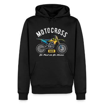 Coureur de motocross! - Sweat à capuche Premium bio Homme - noir - Devant - Nico (187cm)