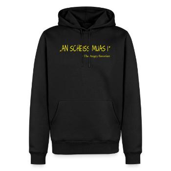 An Scheiss muas i The Angry Bavarian - Männer Premium Bio Hoodie - Schwarz - Vorne - Nico (187cm)