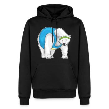 Polar Bear Jogger Jogging Sports - Men’s Premium Organic Hoodie - black - Front - Nico (187cm)
