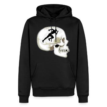 Skull Jogger Jogging Sport - Sweat à capuche Premium bio Homme - noir - Devant - Nico (187cm)