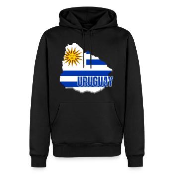 Flagge von Uruguay, Uruguayischer Stolz - Männer Premium Bio Hoodie - Schwarz - Vorne - Nico (187cm)