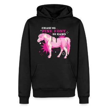 Pink Pony Dreams – Magischer Ritt - Männer Premium Bio Hoodie - Schwarz - Vorne - Nico (187cm)