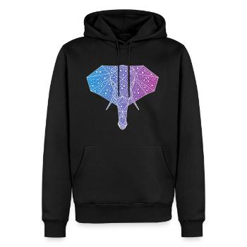 éléphant galactique - Sweat à capuche Premium bio Homme - noir - Devant - Nico (187cm)