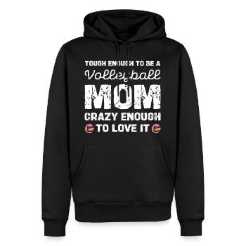 Volleyball Mama Mutig Und Liebt Es - Männer Premium Bio Hoodie - Schwarz - Vorne - Nico (187cm)