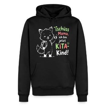 Kita Abschied Fox Illustration - Männer Premium Bio Hoodie - Schwarz - Vorne - Nico (187cm)