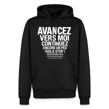 T-shirt Ping Pong Humour Cadeau  - Sweat à capuche Premium bio Homme - noir - Devant - Nico (187cm)
