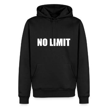 No limit - Männer Premium Bio Hoodie - Schwarz - Vorne - Nico (187cm)