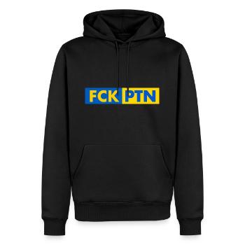 Fck ptn - Männer Premium Bio Hoodie - Schwarz - Vorne - Nico (187cm)