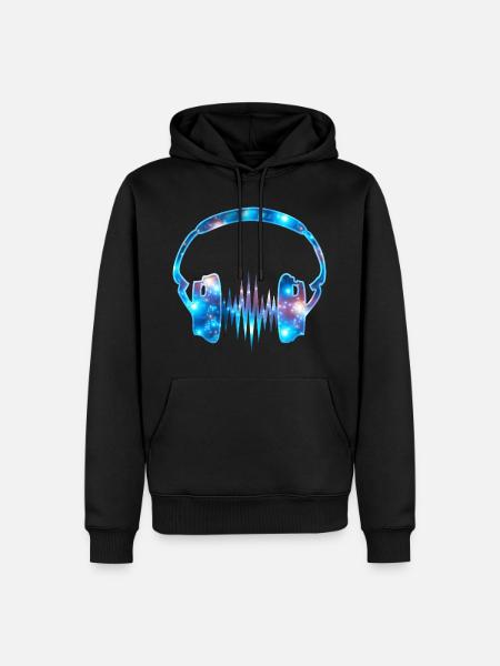 Headphone Music Galaxy Galaxy - Men’s Premium Organic Hoodie - black
