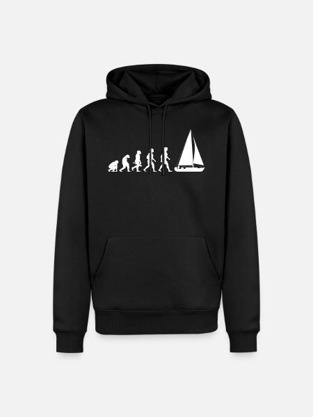 Evolution sailing sailboat sailing ship - Men’s Premium Organic Hoodie - black