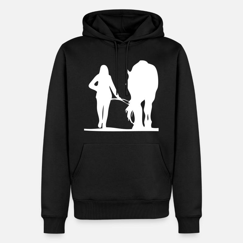 Conduite du cheval - Sweat à capuche Premium bio Homme - noir