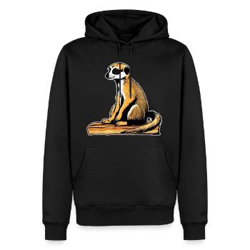Suricate mignon - Sweat à capuche Premium bio Homme - noir - Devant - Nico (187cm)