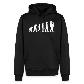 saxophone - Sweat à capuche Premium bio Homme - noir - Devant - Nico (187cm)